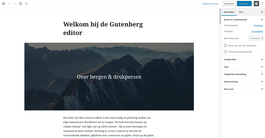 Gutenberg screenshot