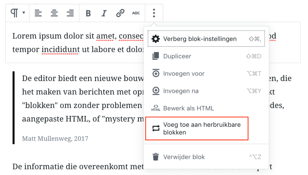 Shared blocks