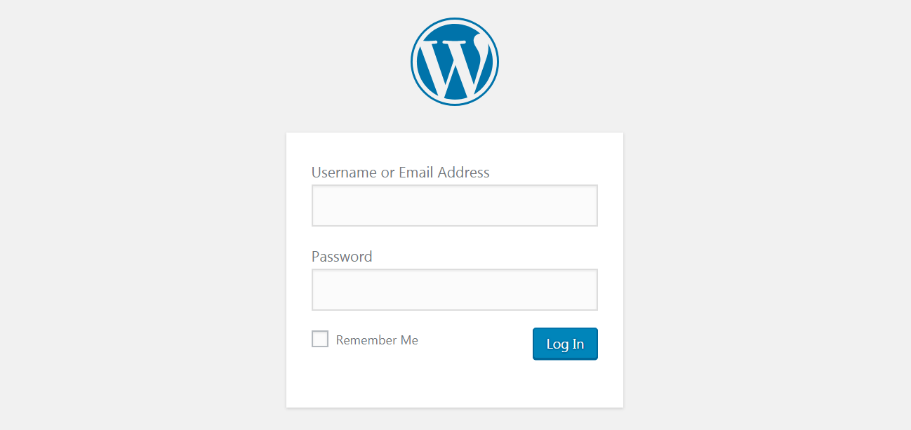 The WordPress login page.