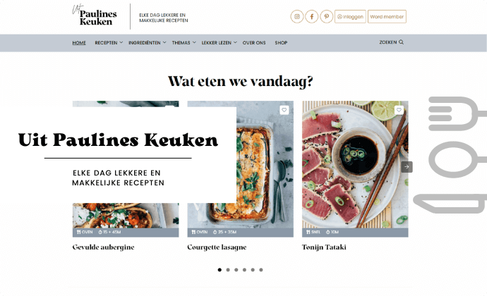 Uitpaulineskeuken website homepage